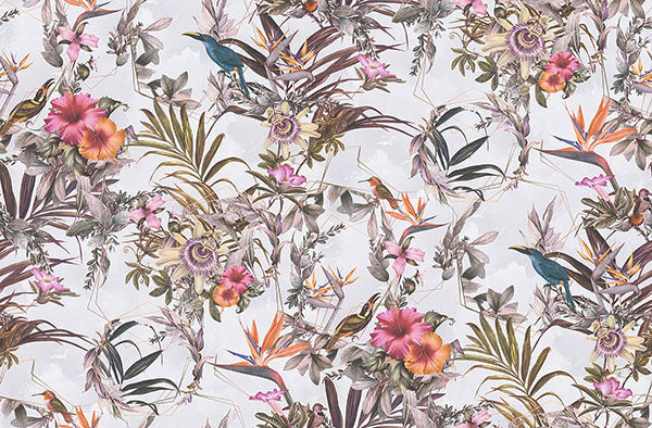 Eade’s Hollis White Tropical Wallpaper White