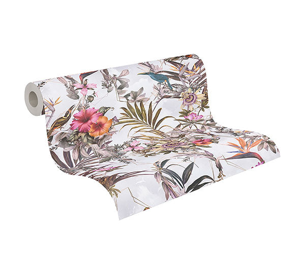 Eade’s Hollis White Tropical Wallpaper White