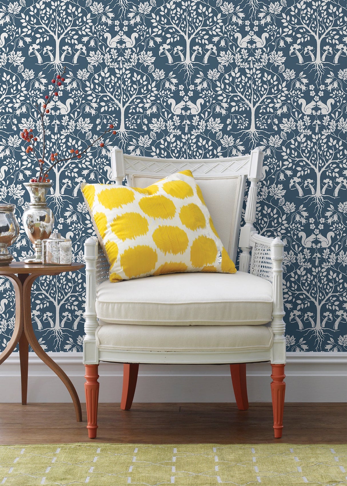 A-Street Prints AST3778 Leo Navy Tree Wallpaper