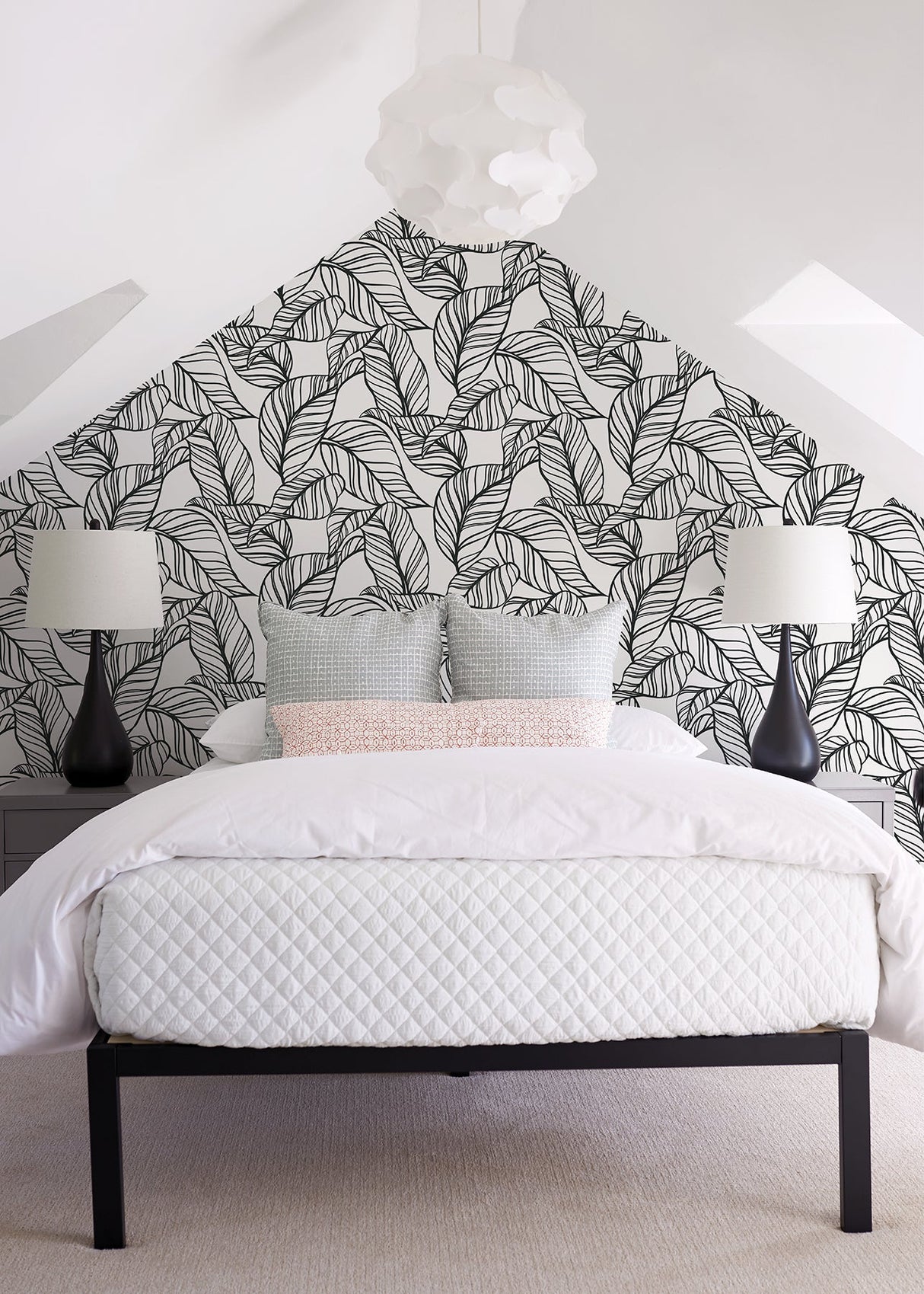 A-Street Prints AST3786 Kagan Black Large Leaf Wallpaper