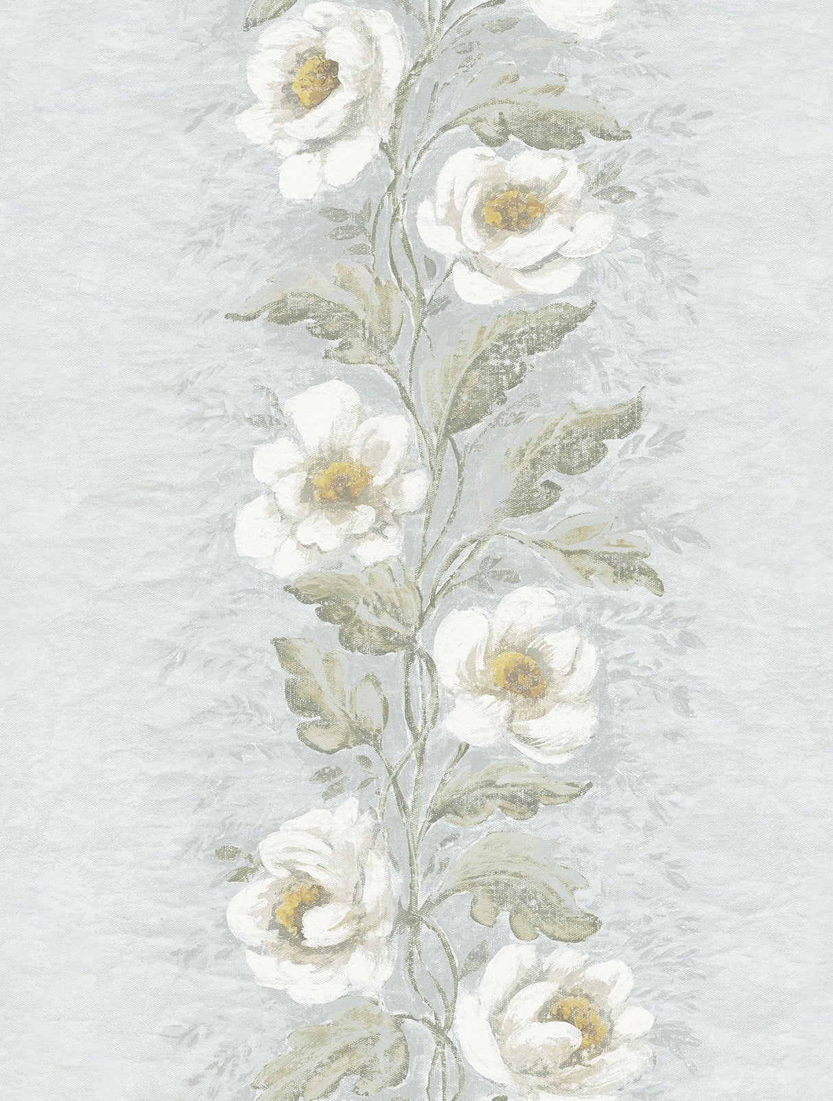 A-Street Prints AST4067 Dutch Garland Pale Blue Gardenia Stripe Wallpaper