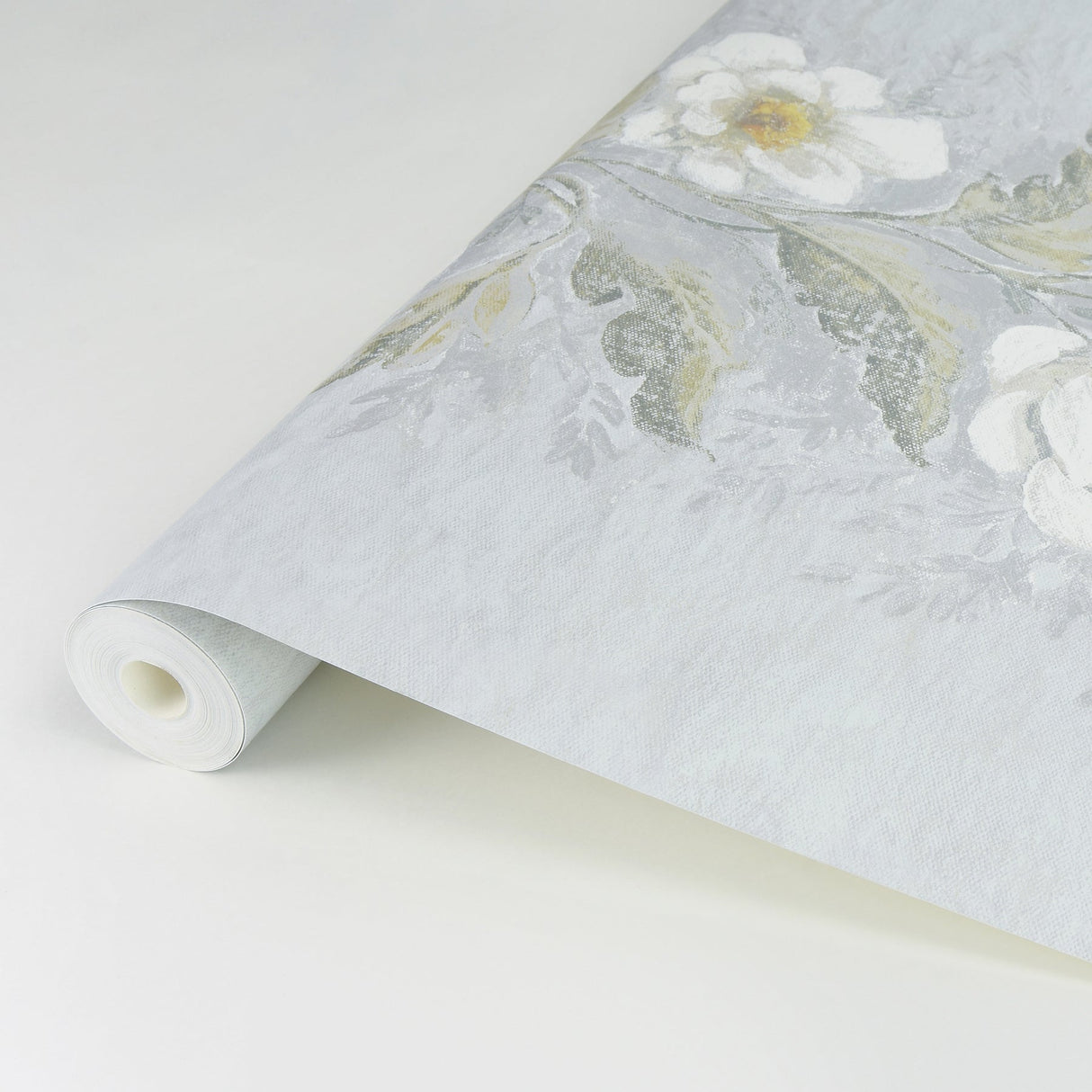 A-Street Prints AST4067 Dutch Garland Pale Blue Gardenia Stripe Wallpaper