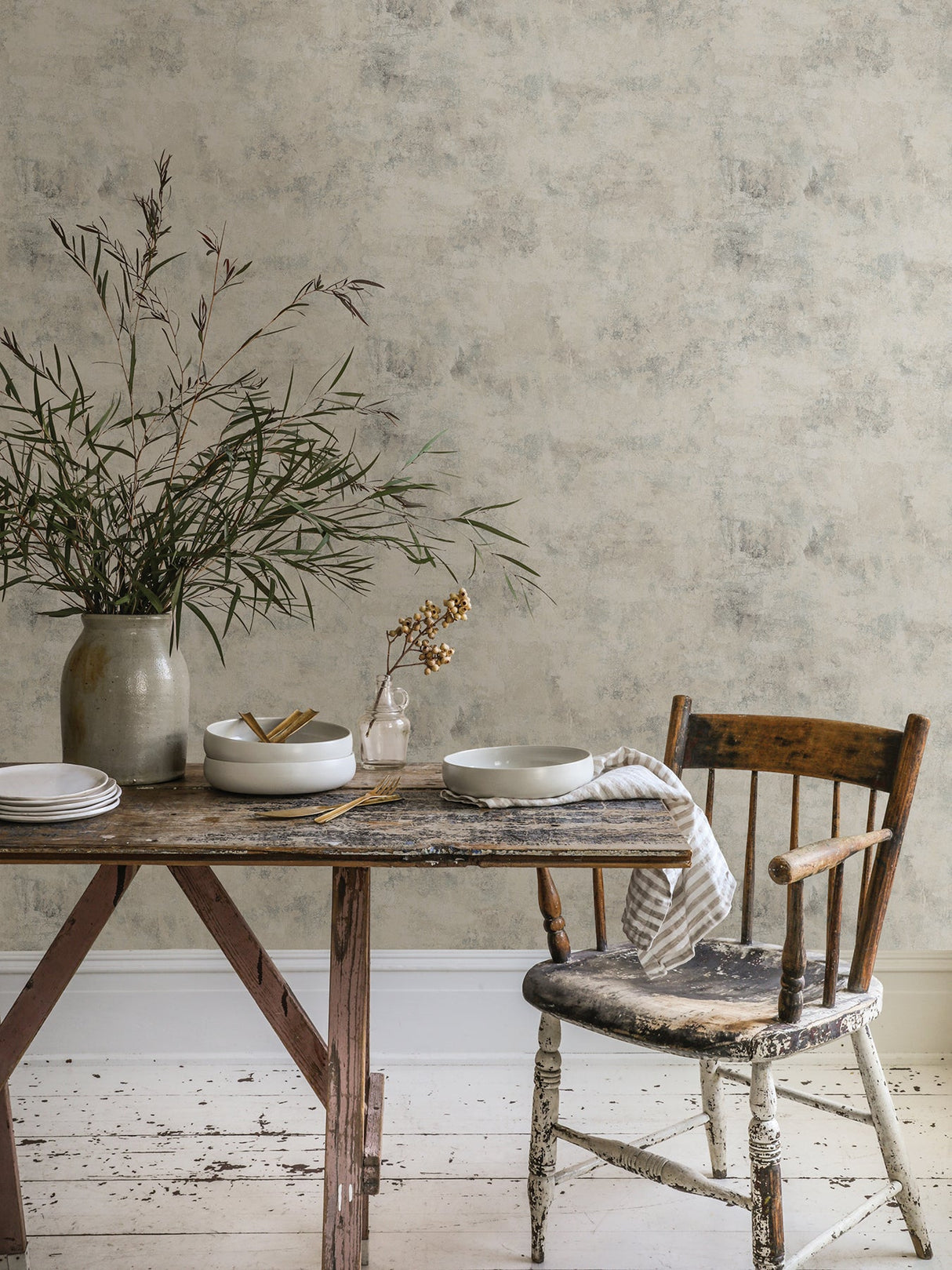 A-Street Prints AST4074 Artisan Plaster Grey Texture Wallpaper