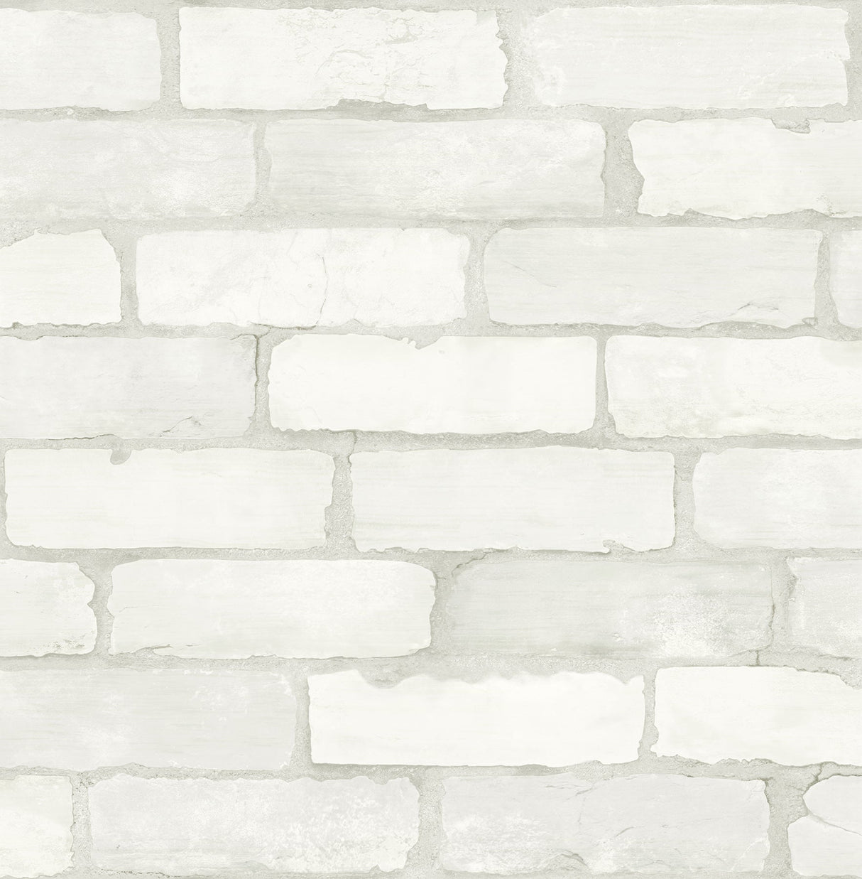 A-Street Prints AST4075 Limewashed Aged White Brick Wallpaper