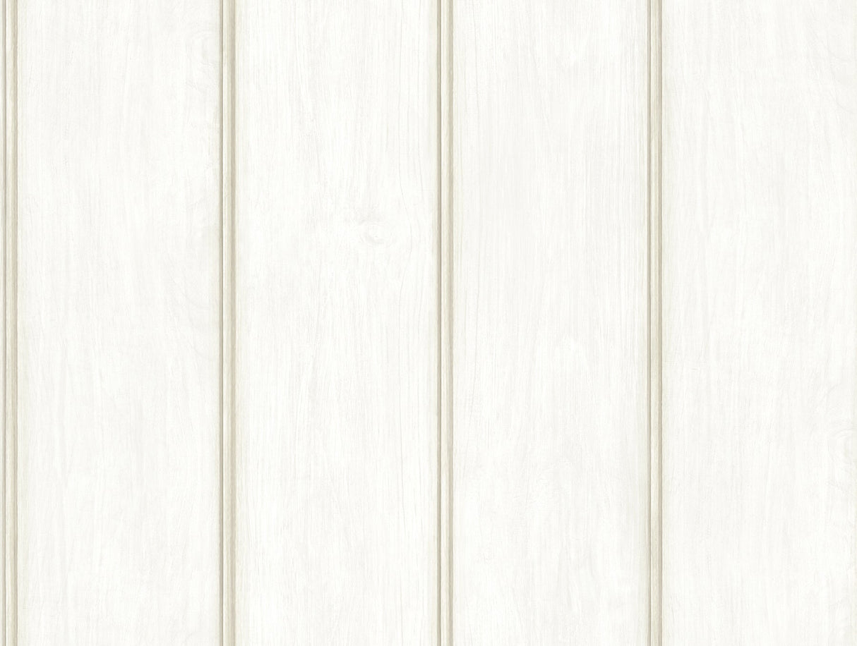 A-Street Prints AST4078 Upstate Beadboard Aged White Wood Wallpaper