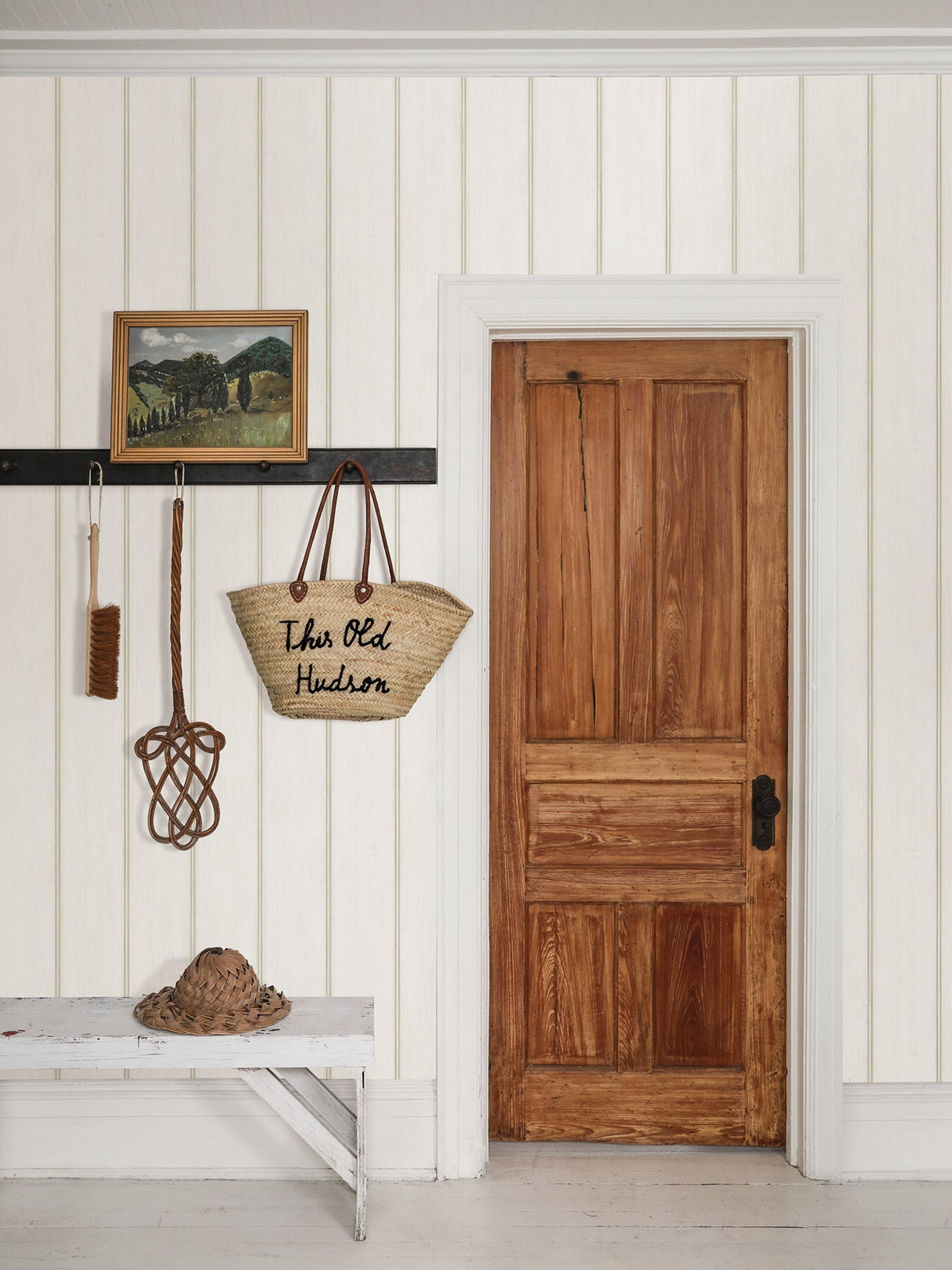 A-Street Prints AST4078 Upstate Beadboard Aged White Wood Wallpaper