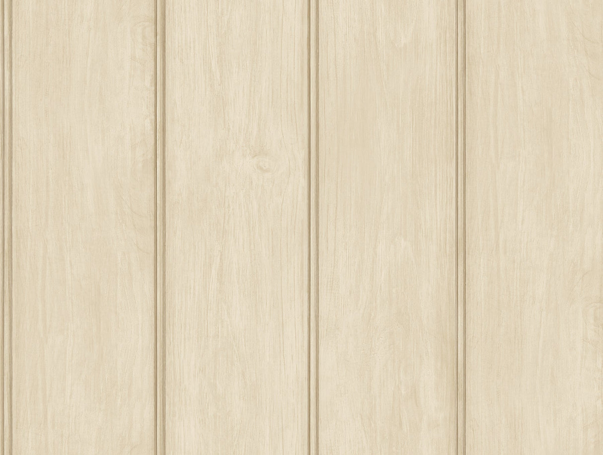 A-Street Prints AST4079 Upstate Beadboard Natural Neutral Wood Wallpaper