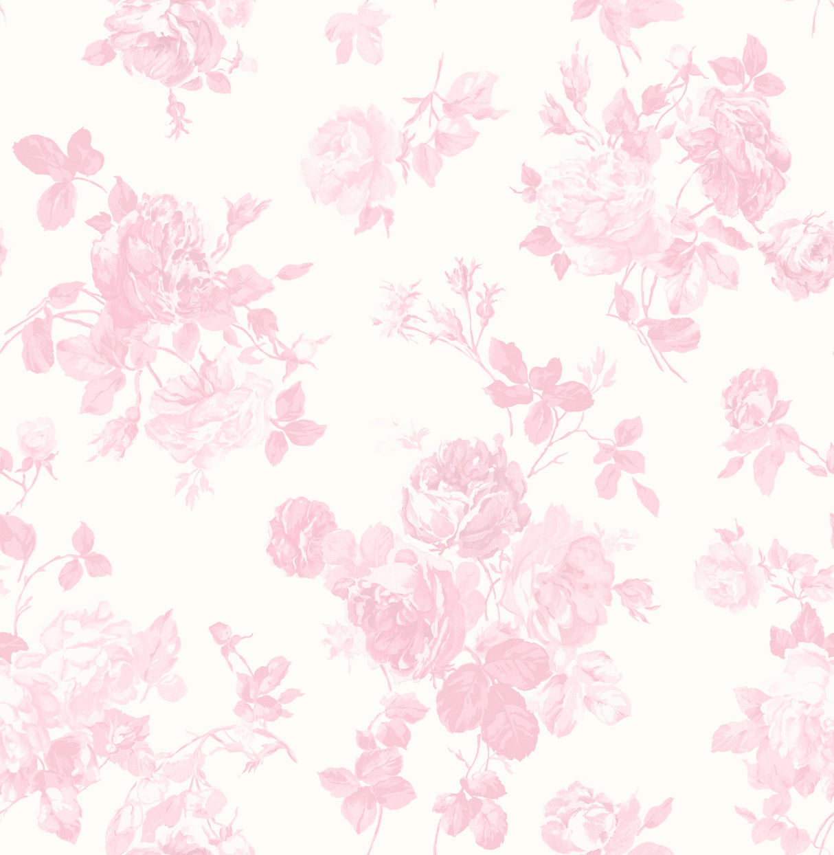 A-Street Prints AST4101 Everblooming Rosettes Pink Jam Cabbage Rose Bouquets Wallpaper