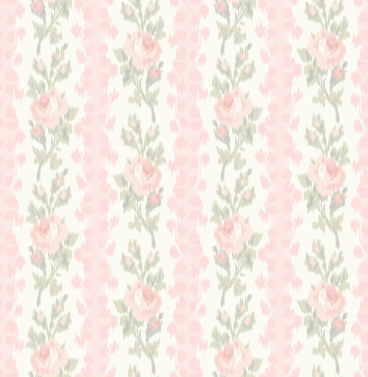 A-Street Prints AST4105 Blooming Heirloom Marie Pink Rose Stripe Wallpaper