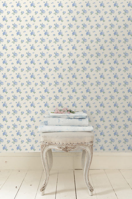 A-Street Prints AST4107 Ikat Rose Blue Small Print Wallpaper