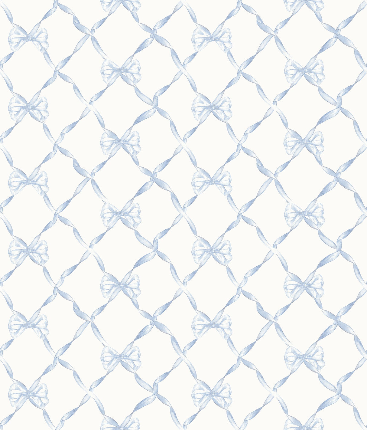 A-Street Prints AST4168 Baby Bow Blue Bella Ribbon Trellis Wallpaper