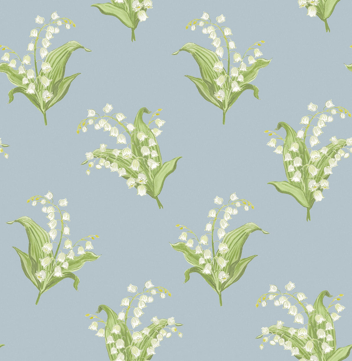 A-Street Prints AST4339 Farmington Blue Heather Lily of the Valley Wallpaper
