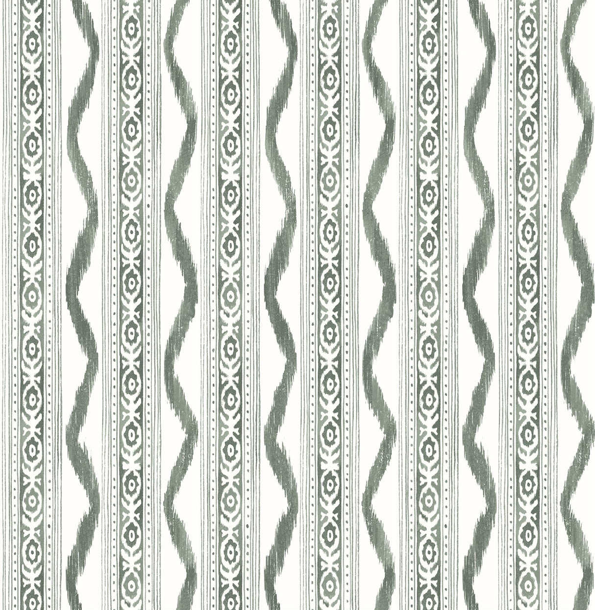 A-Street Prints AST4347 Rhys Green IKAT Stripe Wallpaper
