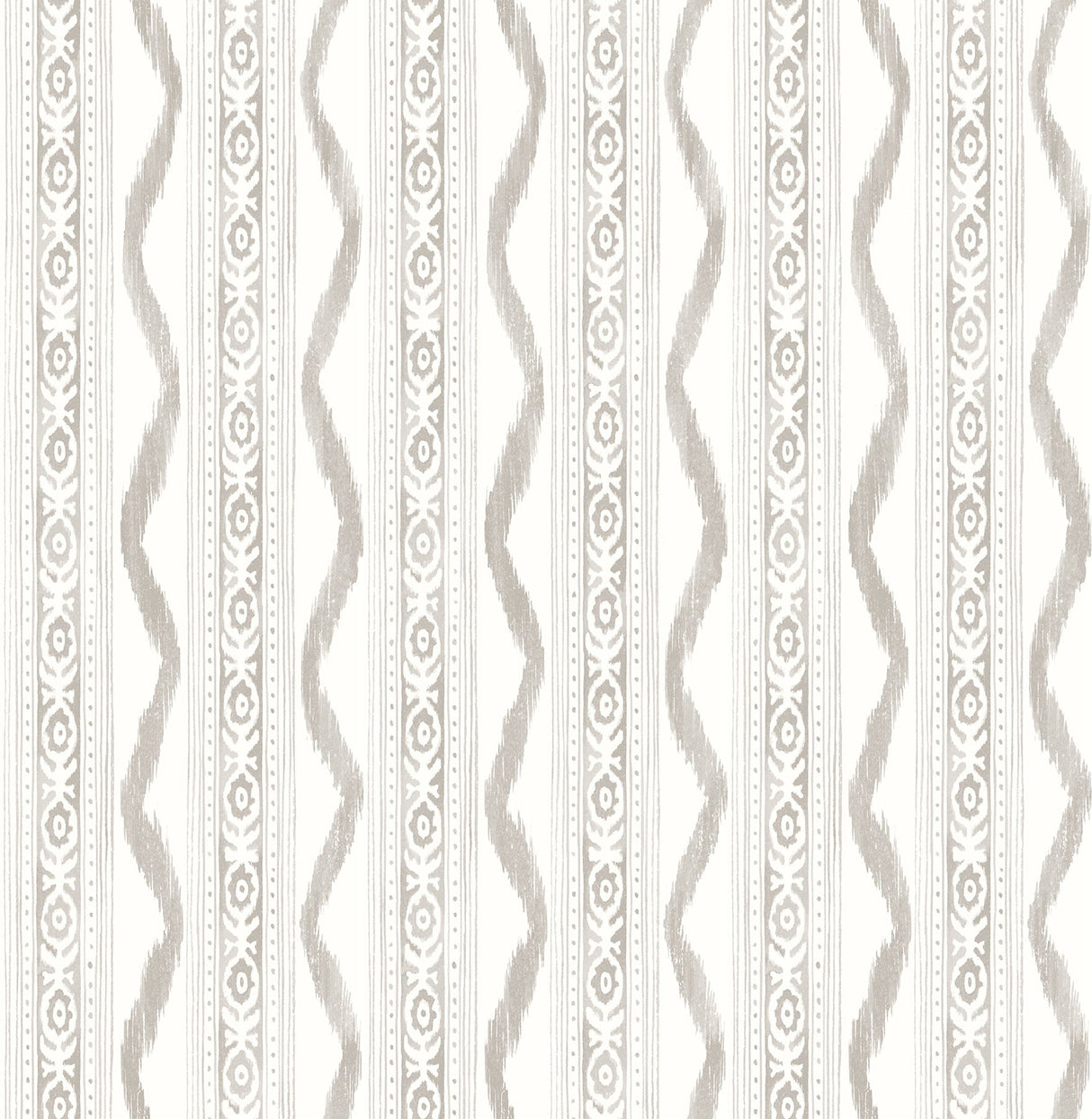 A-Street Prints AST4348 Rhys Stone IKAT Stripe Wallpaper