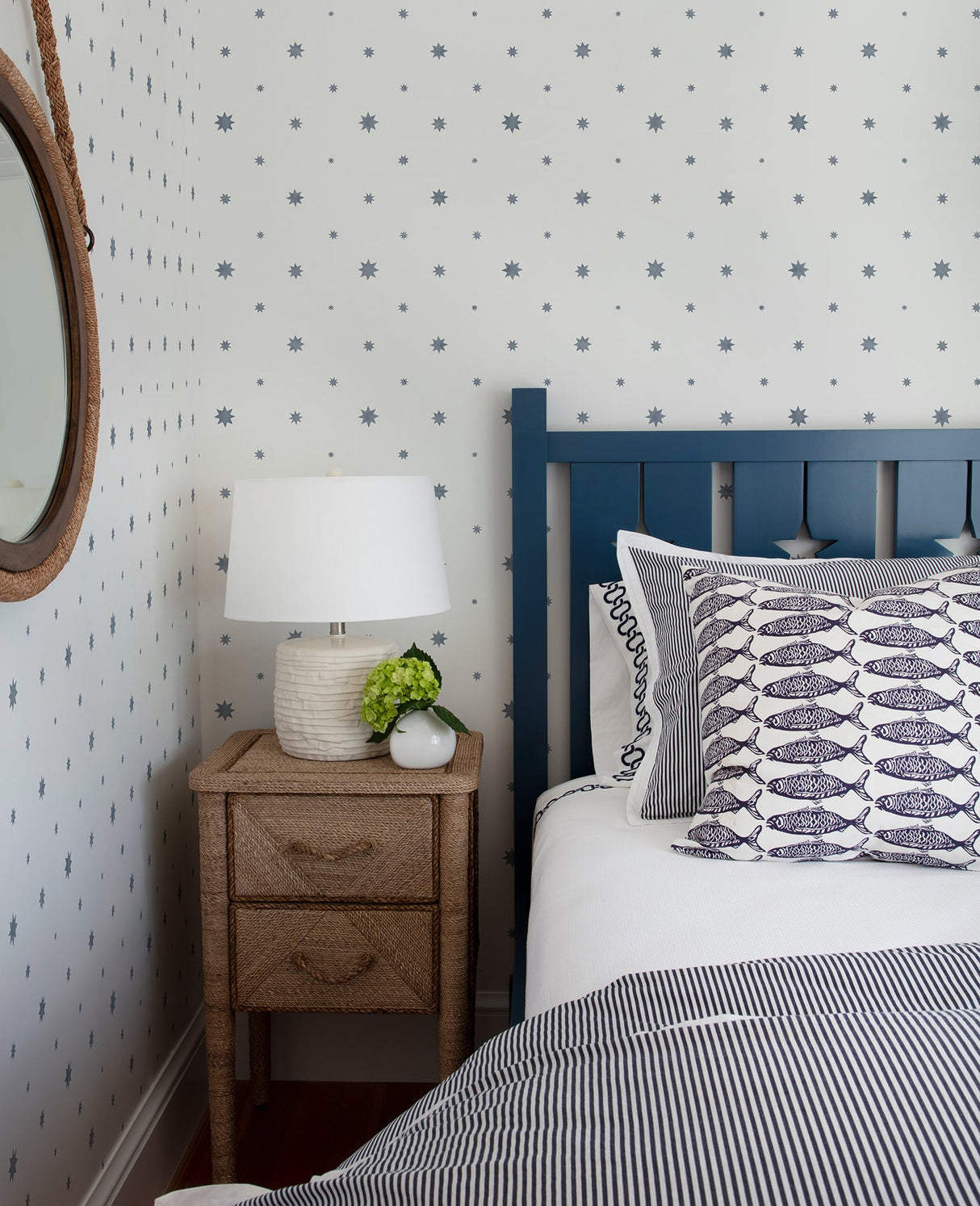 A-Street Prints AST4351 Henry Blue Starburst Wallpaper