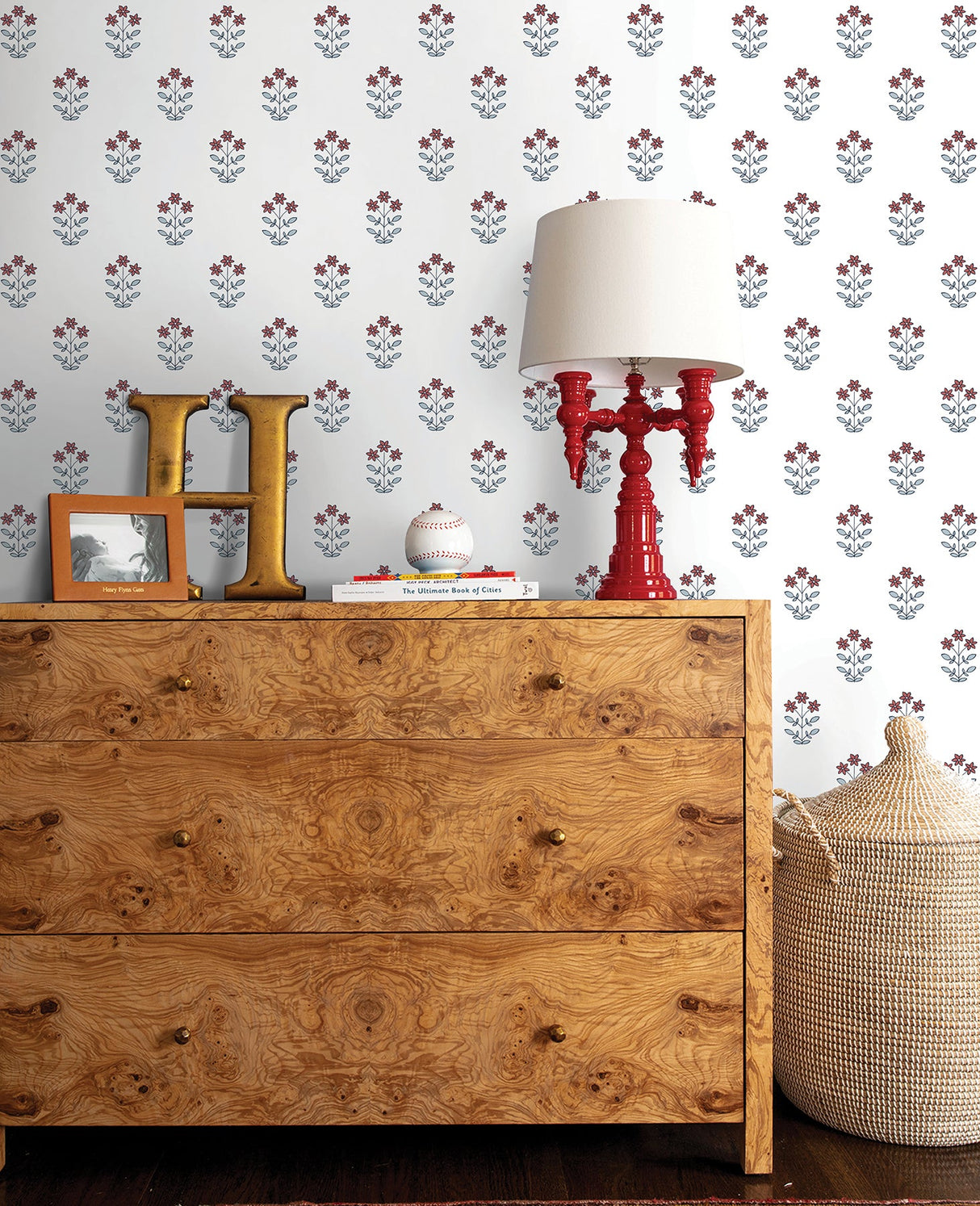 A-Street Prints AST4361 Kit Red Floral Wallpaper