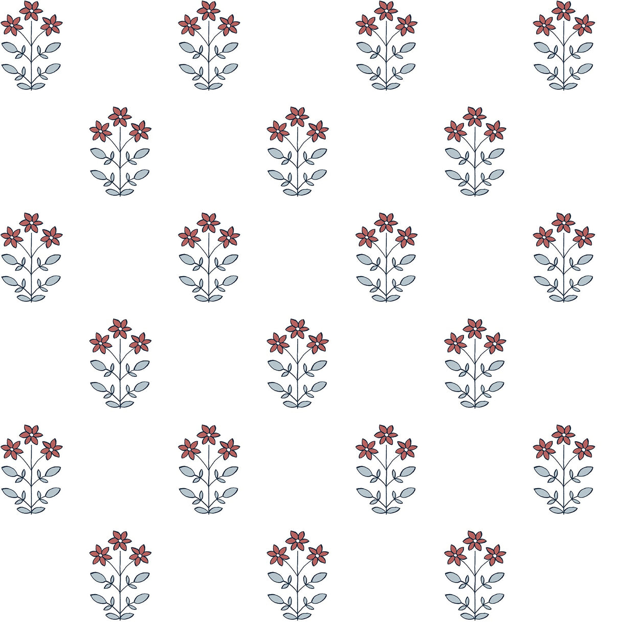A-Street Prints AST4361 Kit Red Floral Wallpaper