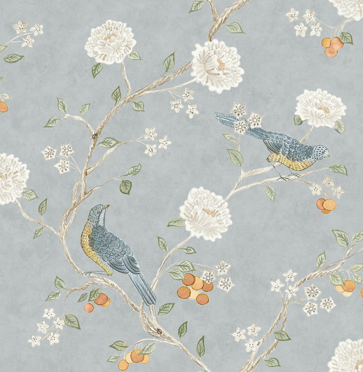 A-Street Prints AST4362 Wellesley Blue Heather Chinoiserie Wallpaper