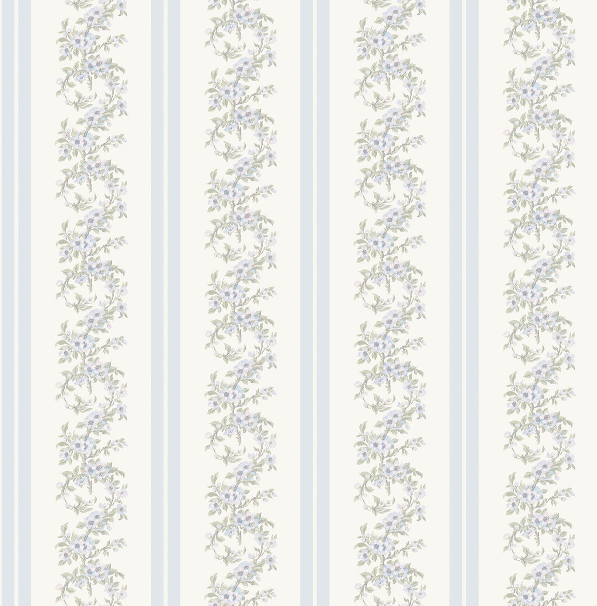 A-Street Prints AST4650 Marigold Wreath Baby Blue Rush Floral Stripe Wallpaper