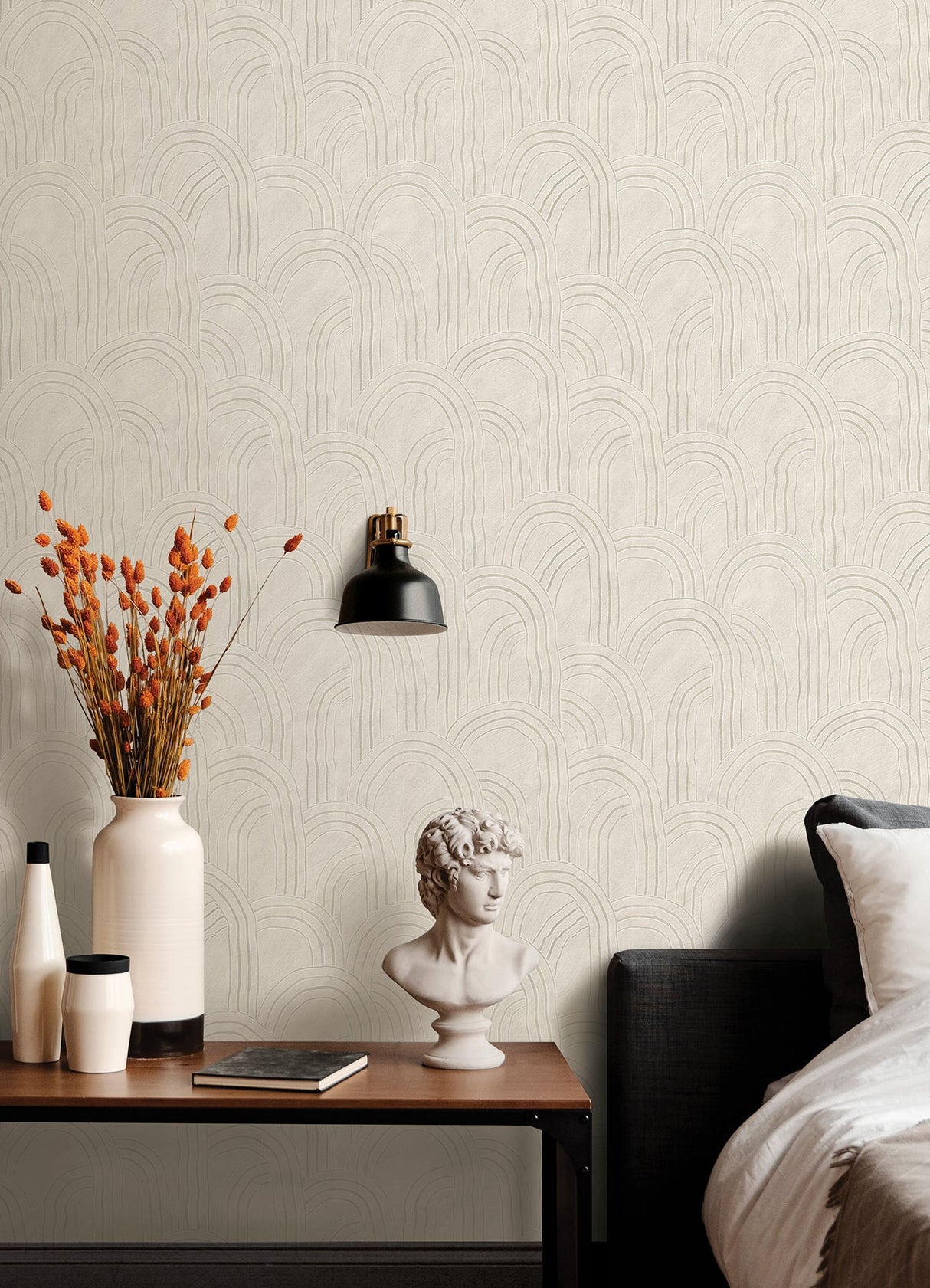 A-Street Prints AST4687 Cabo Cream Rippled Arches Wallpaper