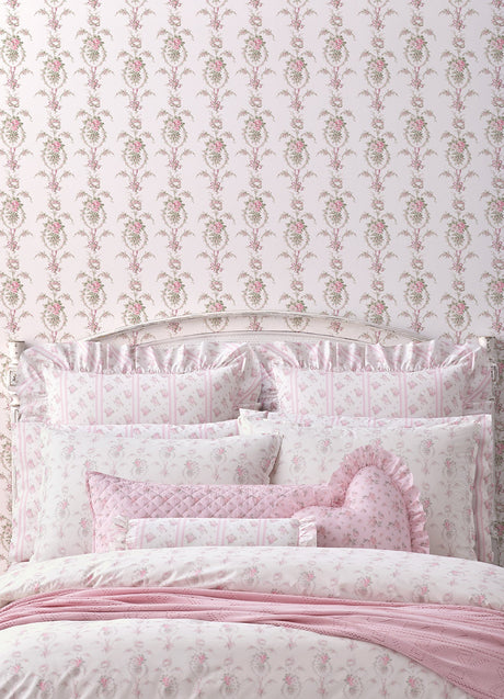A-Street Prints AST6088 Rose Cheeks Party Pink Floral Cluster Wallpaper