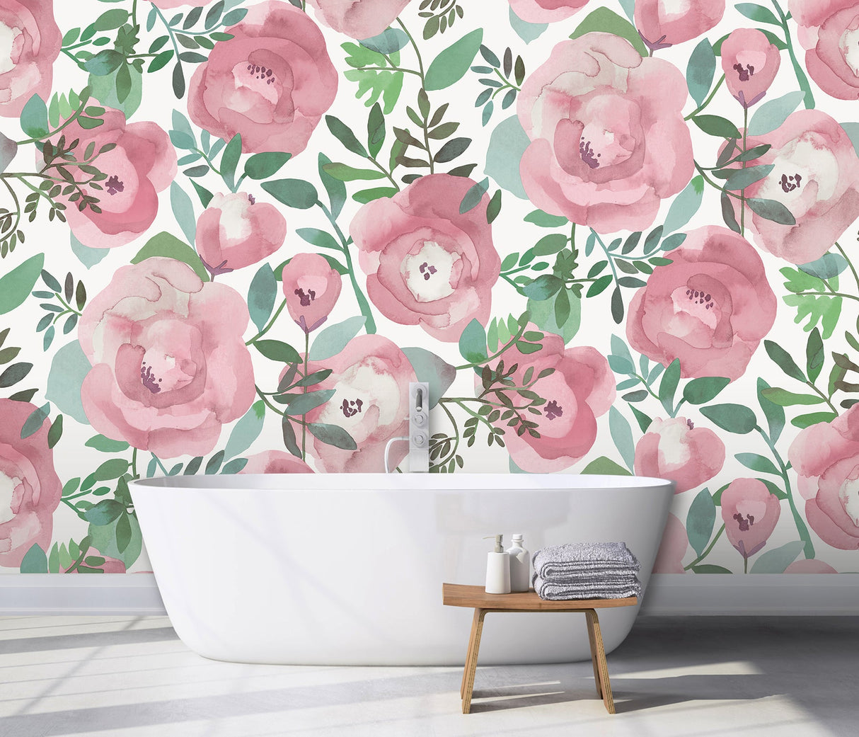 Katie Hunt x A-Street Prints ASTM3905 Blooming Floral Darling Pink Wall Mural