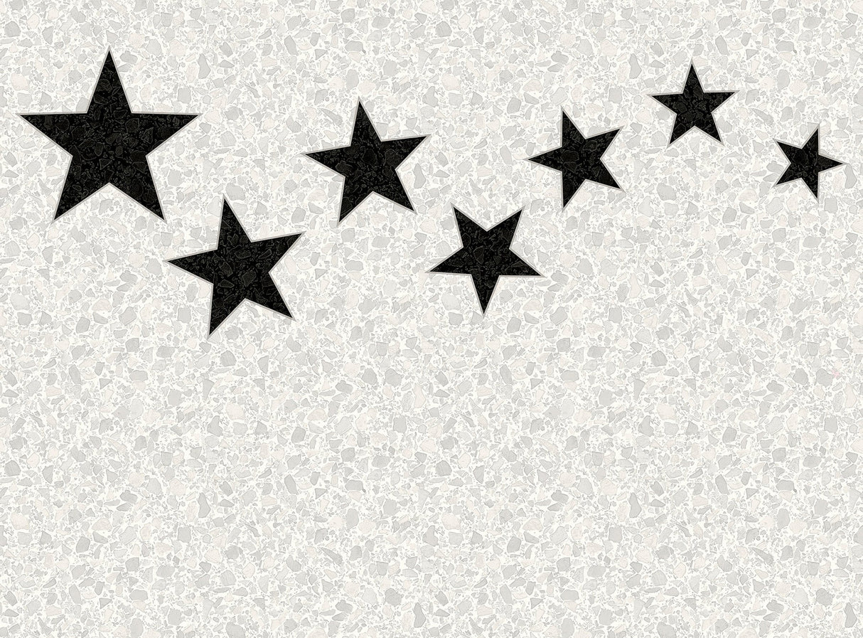 Katie Hunt x A-Street Prints ASTM3918 Terrazzo Stars Black on Dove Grey Wall Mural
