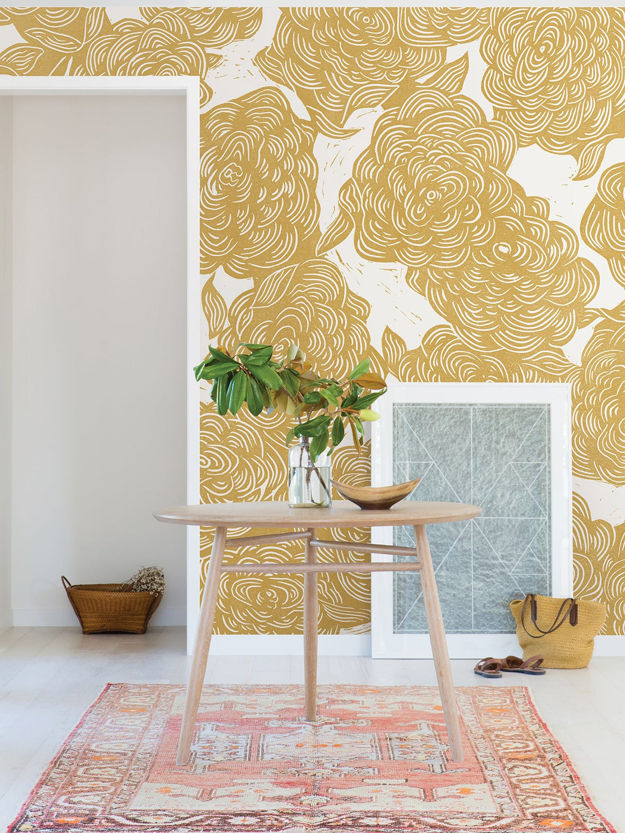 Karen Revis x A-Street Prints ASTM4175 Roses Ochre Wall Mural