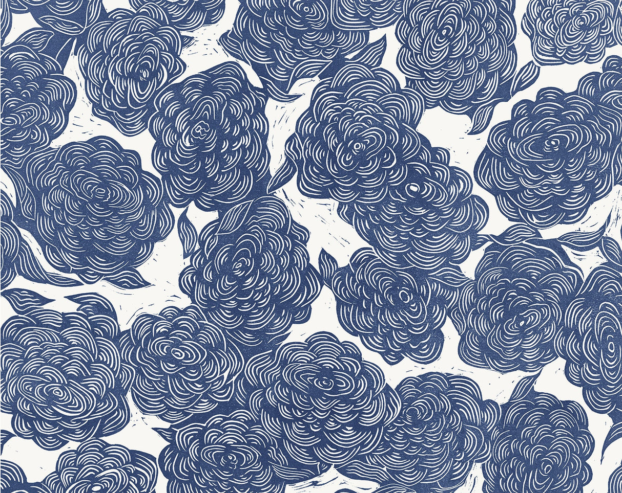 Karen Revis x A-Street Prints ASTM4176 Roses Indigo Wall Mural