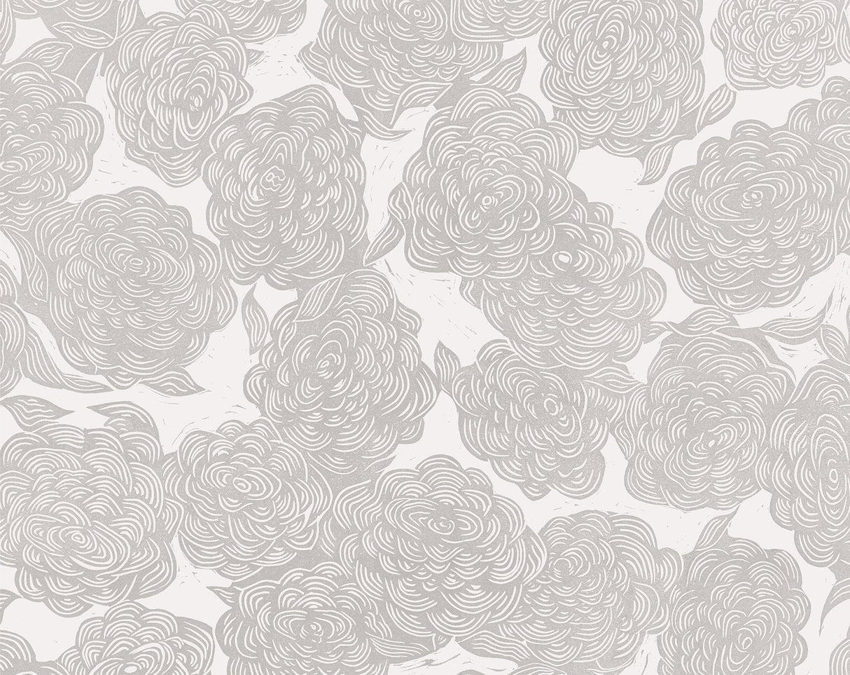 Karen Revis x A-Street Prints ASTM4177 Roses Grey Wall Mural