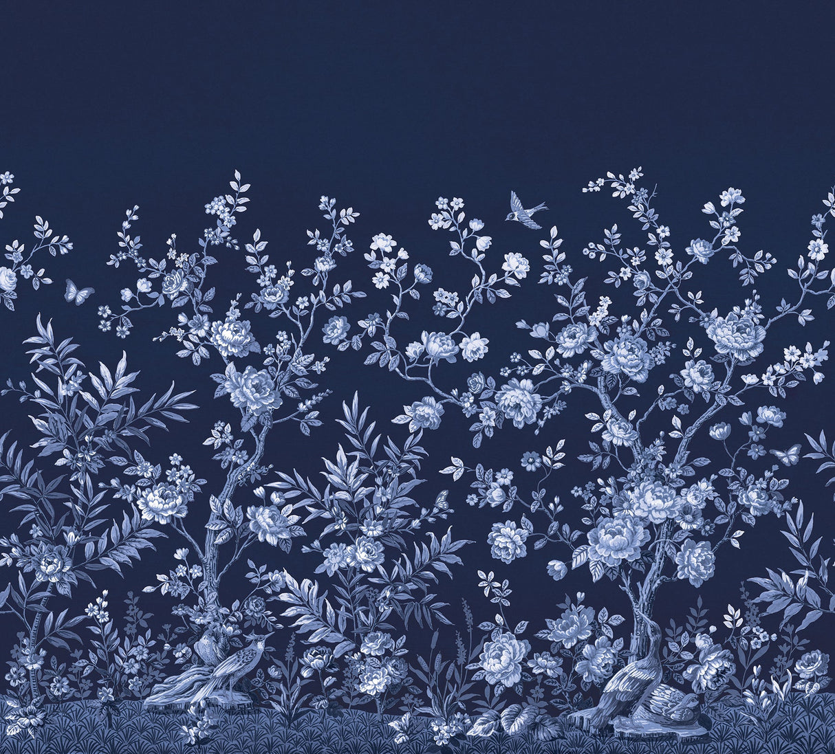 Katie Hunt x A-Street Prints ASTM5058 Twilight Chinoiserie Midnight Blue Wall Mural