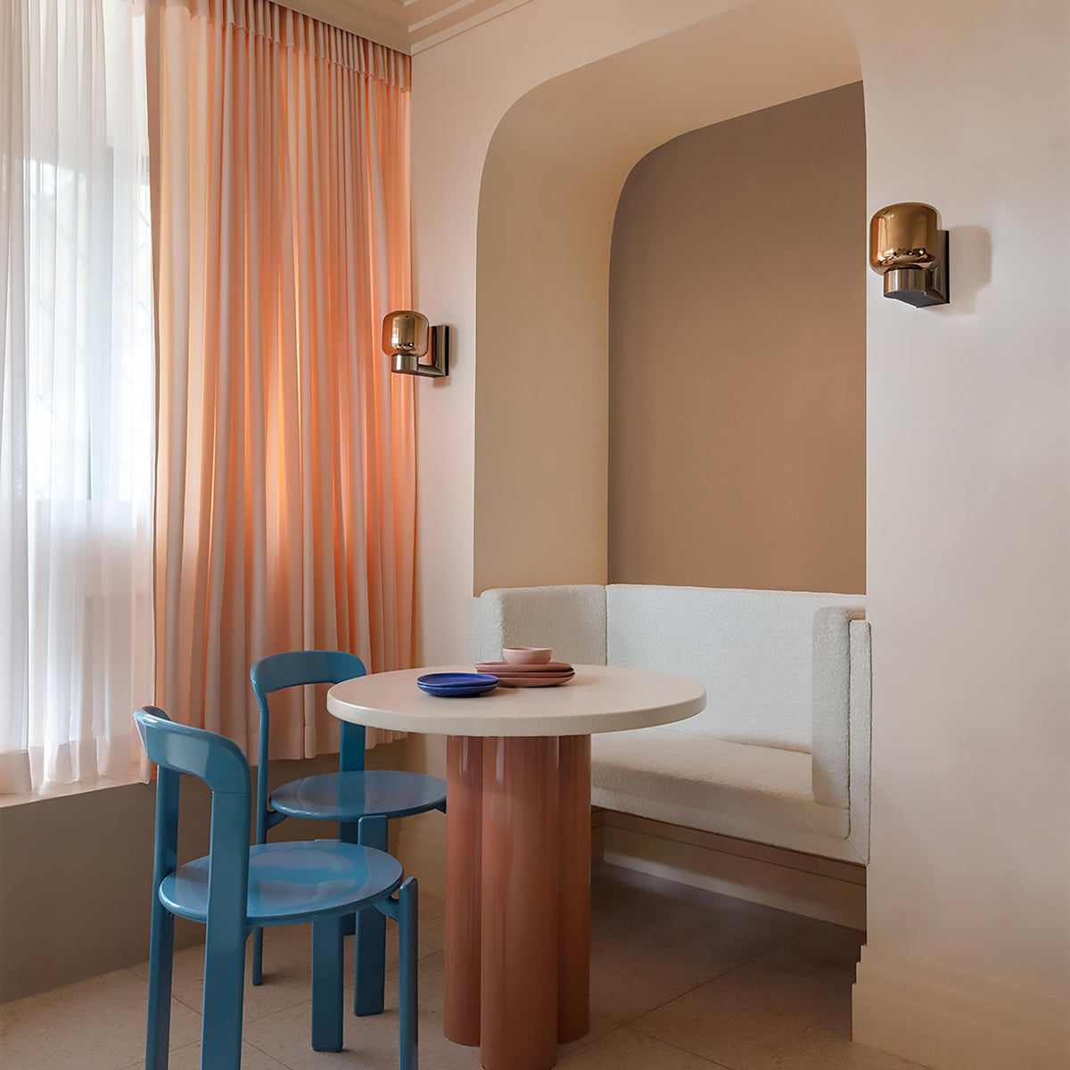 Galerie Atmosphere Textile Plain Orange Wallpaper AT1020