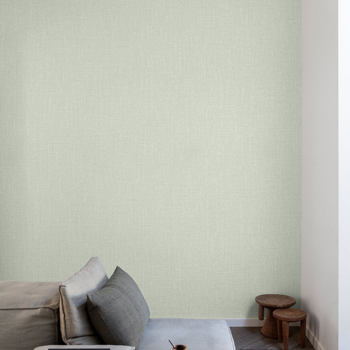 Galerie Atmosphere Textile Plain Green Wallpaper AT1032