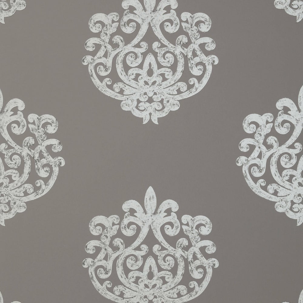 Anna French AT1449 ARRAN Metallic on Dark Taupe Wallpaper