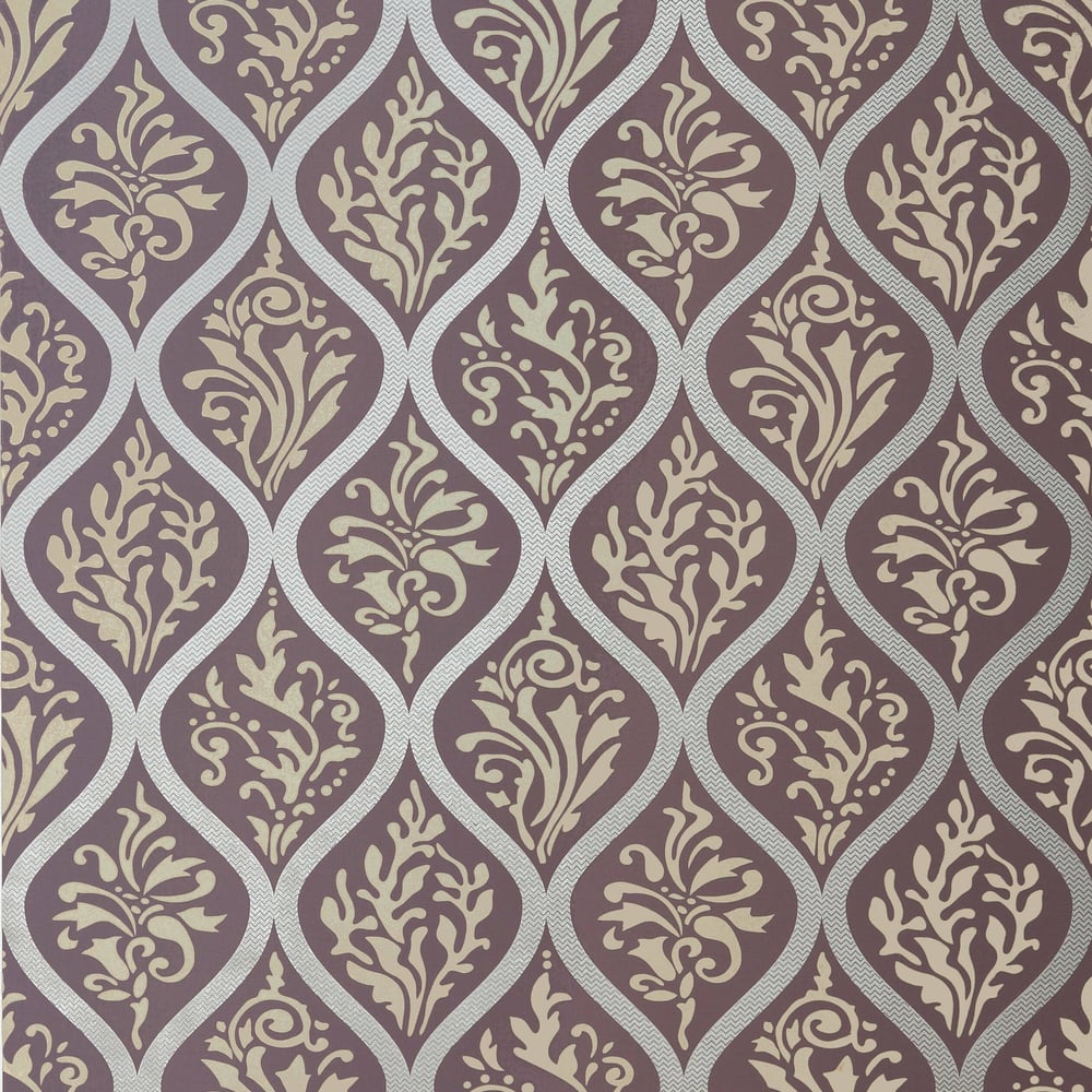 Anna French AT1453 FRANCIS Metallic on Plum Wallpaper