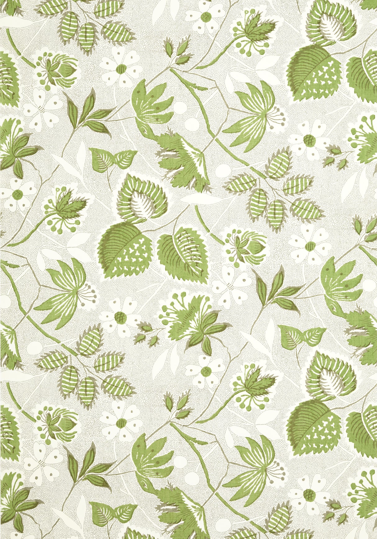 Anna French AT15118 INDIENNE HAZEL Green and Beige Wallpaper