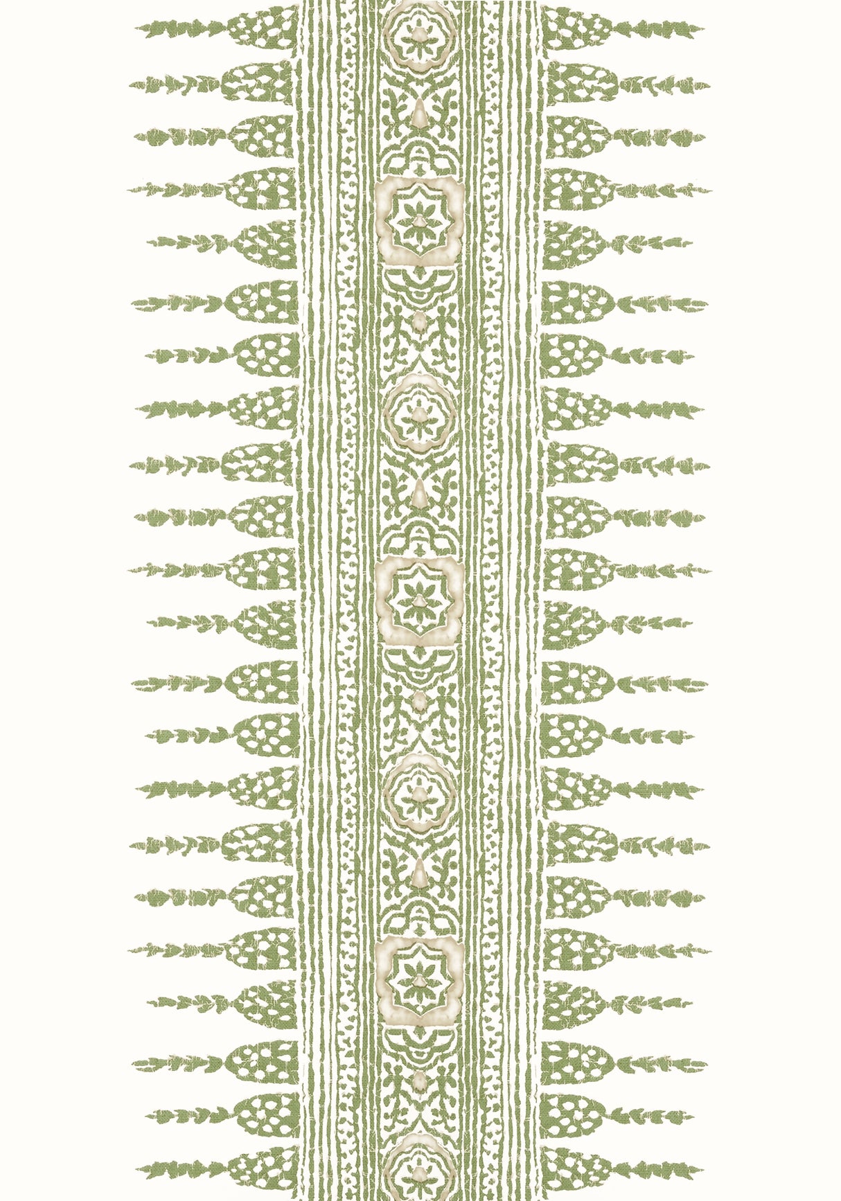 Anna French AT15136 JAVANESE STRIPE Green and White Wallpaper