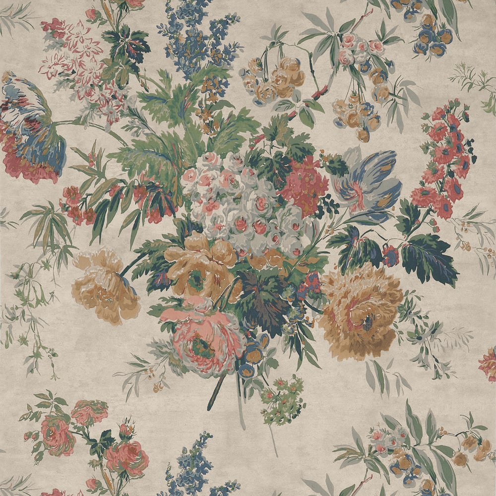 Anna French AT16133 Apricot and Slate Wallpaper - BELVEDERE