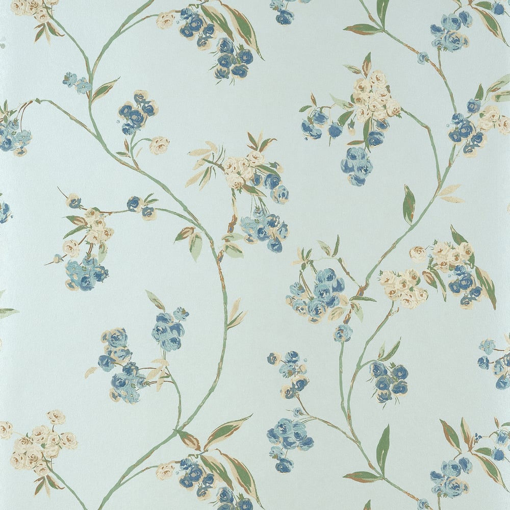Anna French AT16153 Blue on Pearl Wallpaper - BELVEDERE