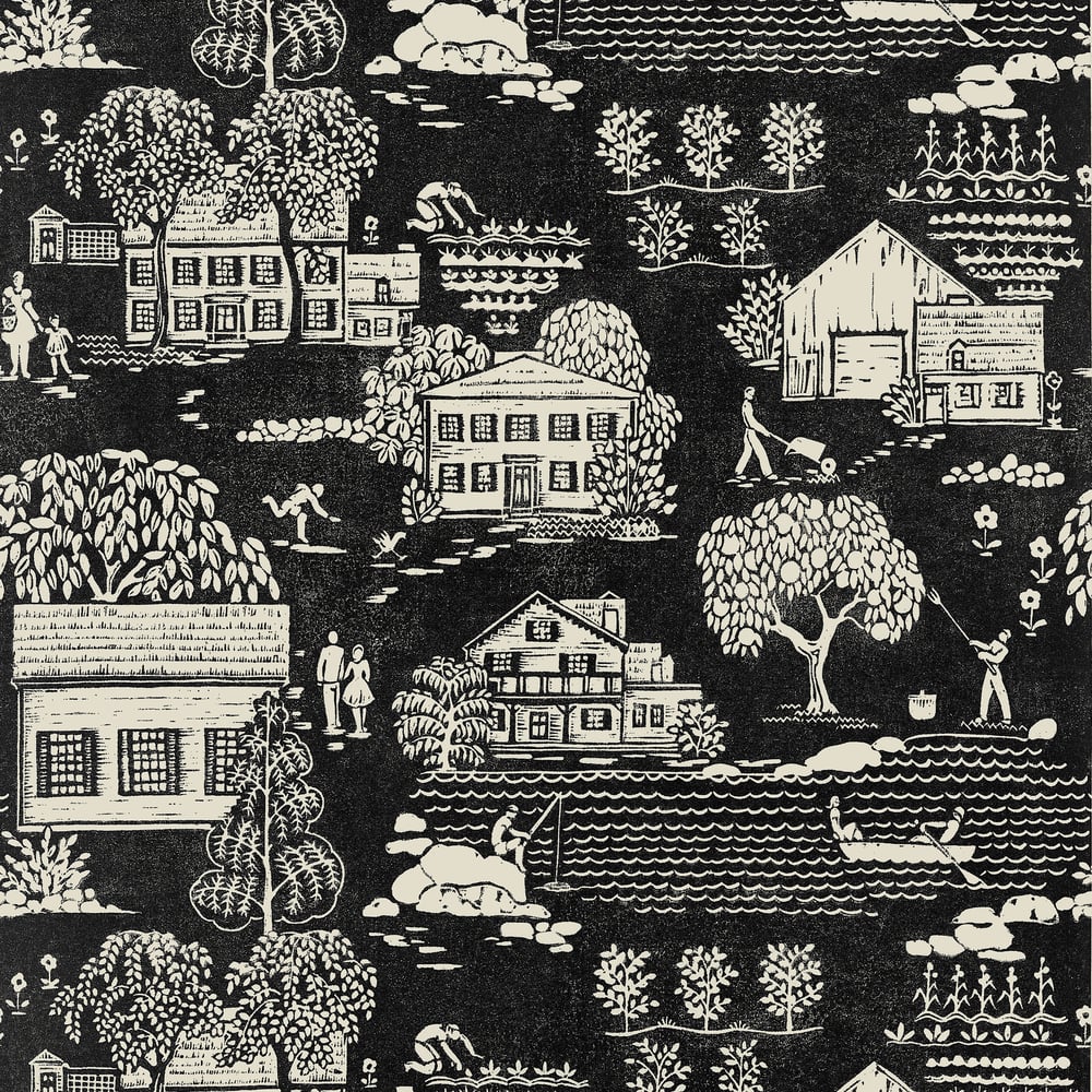 Anna French AT16163 Black Wallpaper - BELVEDERE