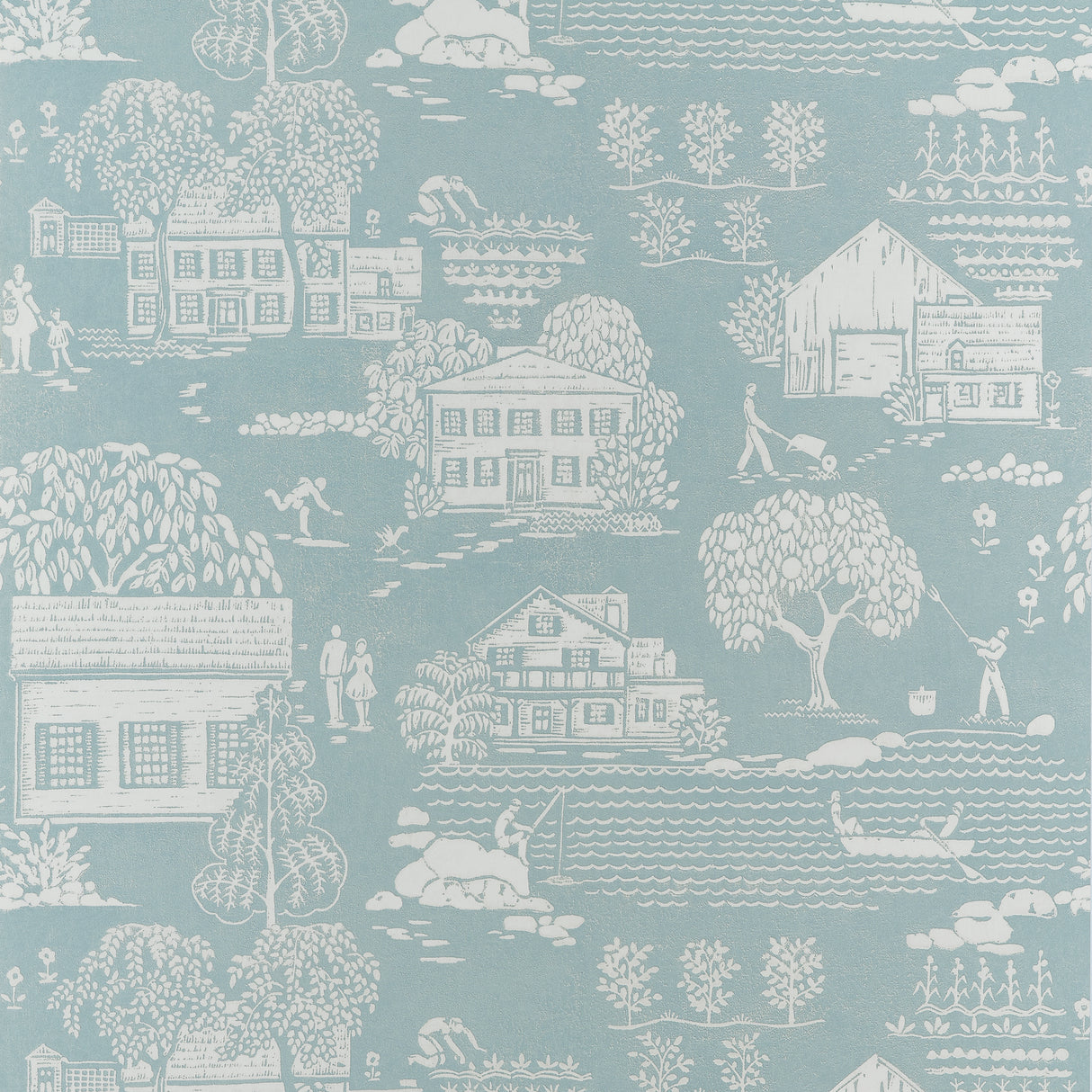 Anna French AT16166 FARMINGDALE Spa Blue Wallpaper