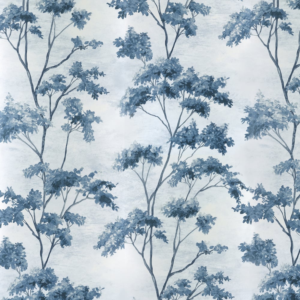 Anna French AT16170 Blue and White on Pearl Wallpaper - BELV
