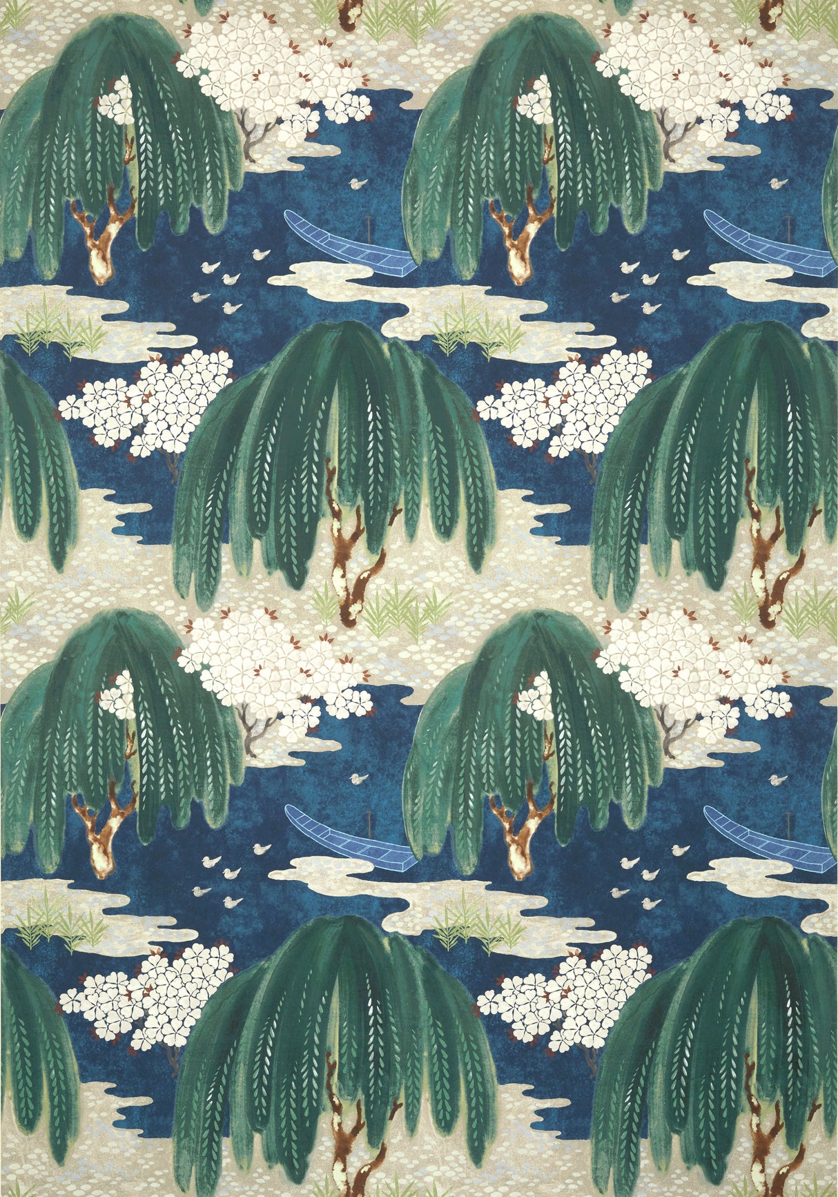 Anna French AT23110 WILLOW TREE Navy Wallpaper