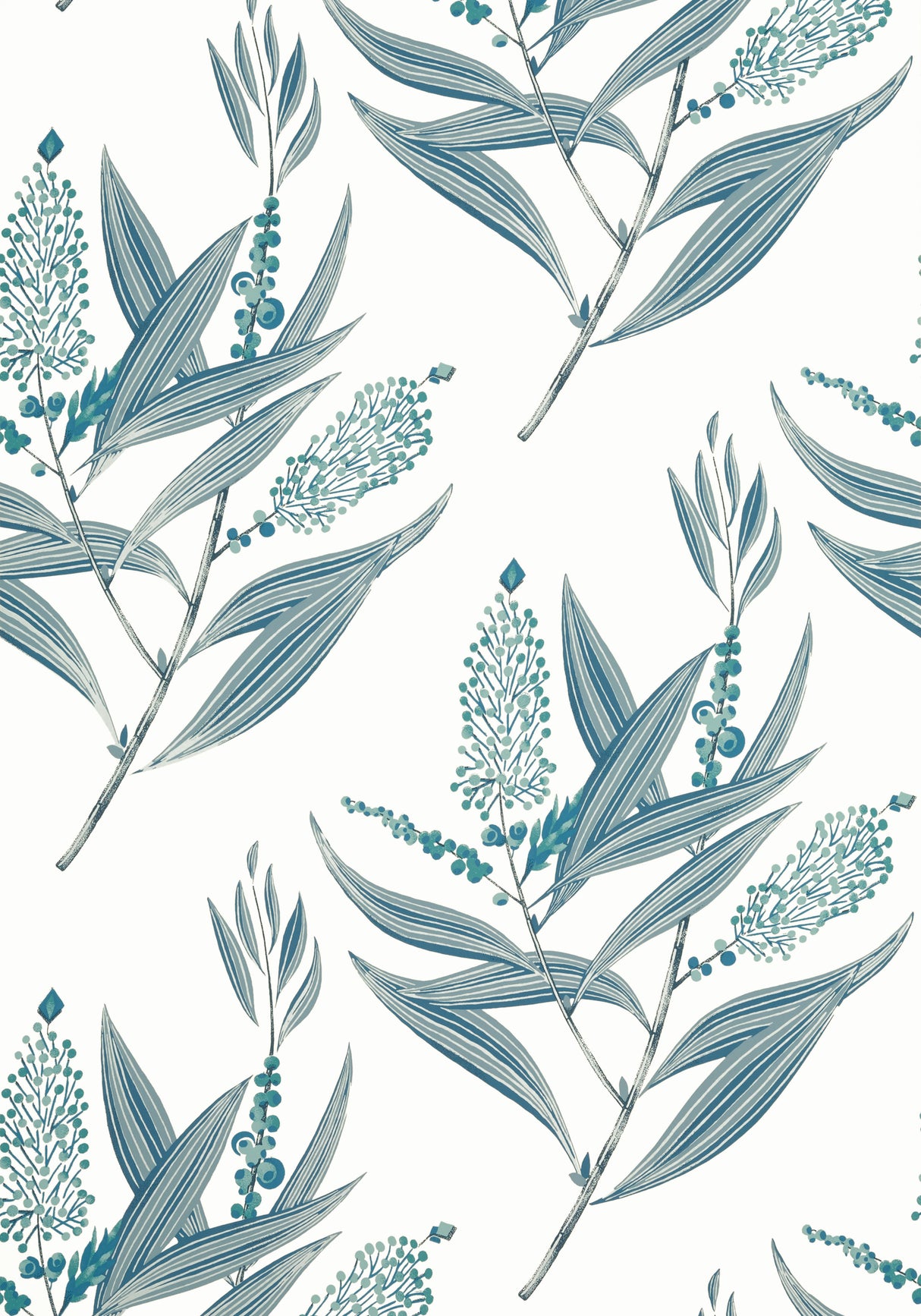 Anna French AT23135 WINTER BUD Blue Wallpaper