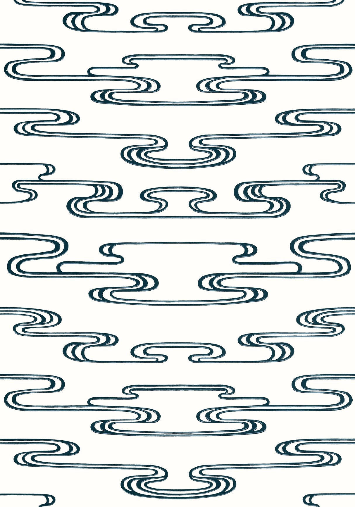 Anna French AT23155 CLOUDWATER Black Wallpaper