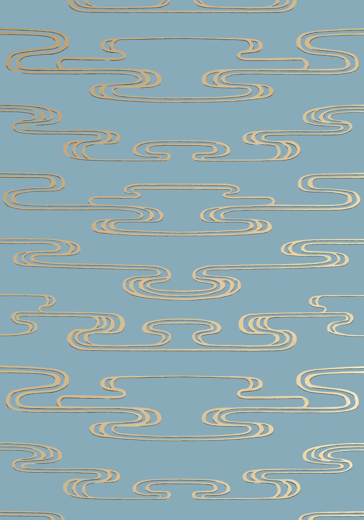 Anna French AT23156 CLOUDWATER Metallic Gold on Mineral Wallpaper