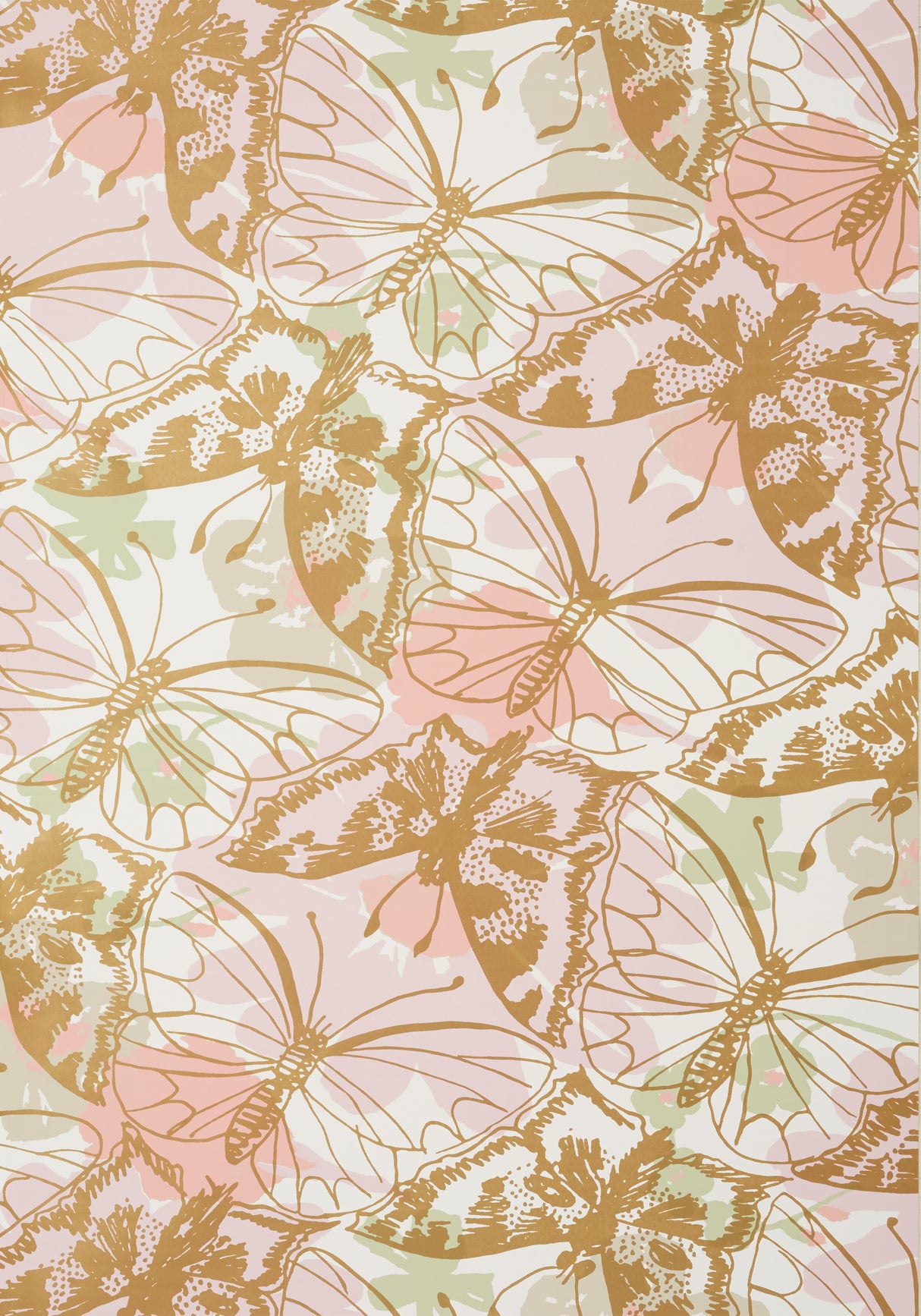 Anna French AT23174 PAXTON Metallic Gold on Blush Wallpaper