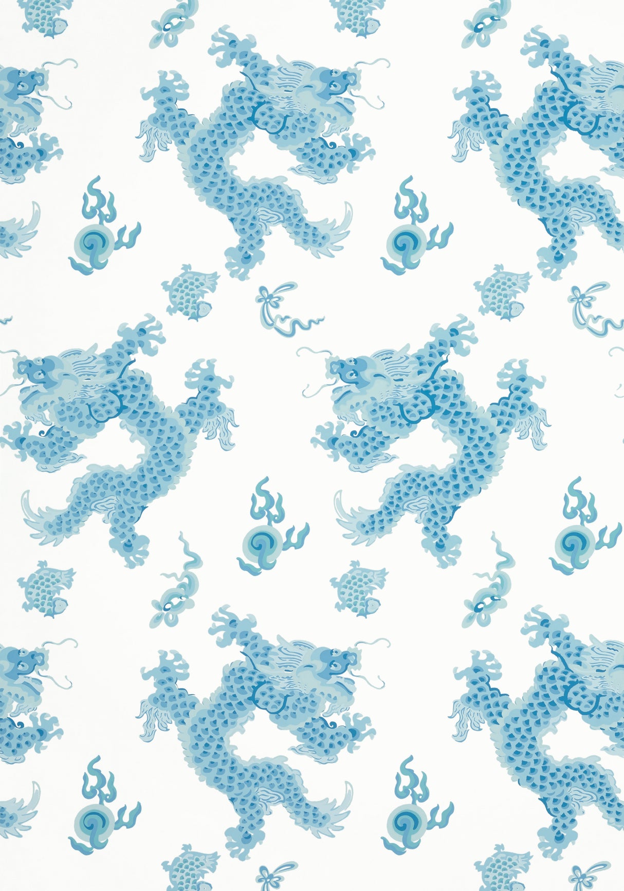 Anna French AT23182 DRAGON DANCE Blue Wallpaper