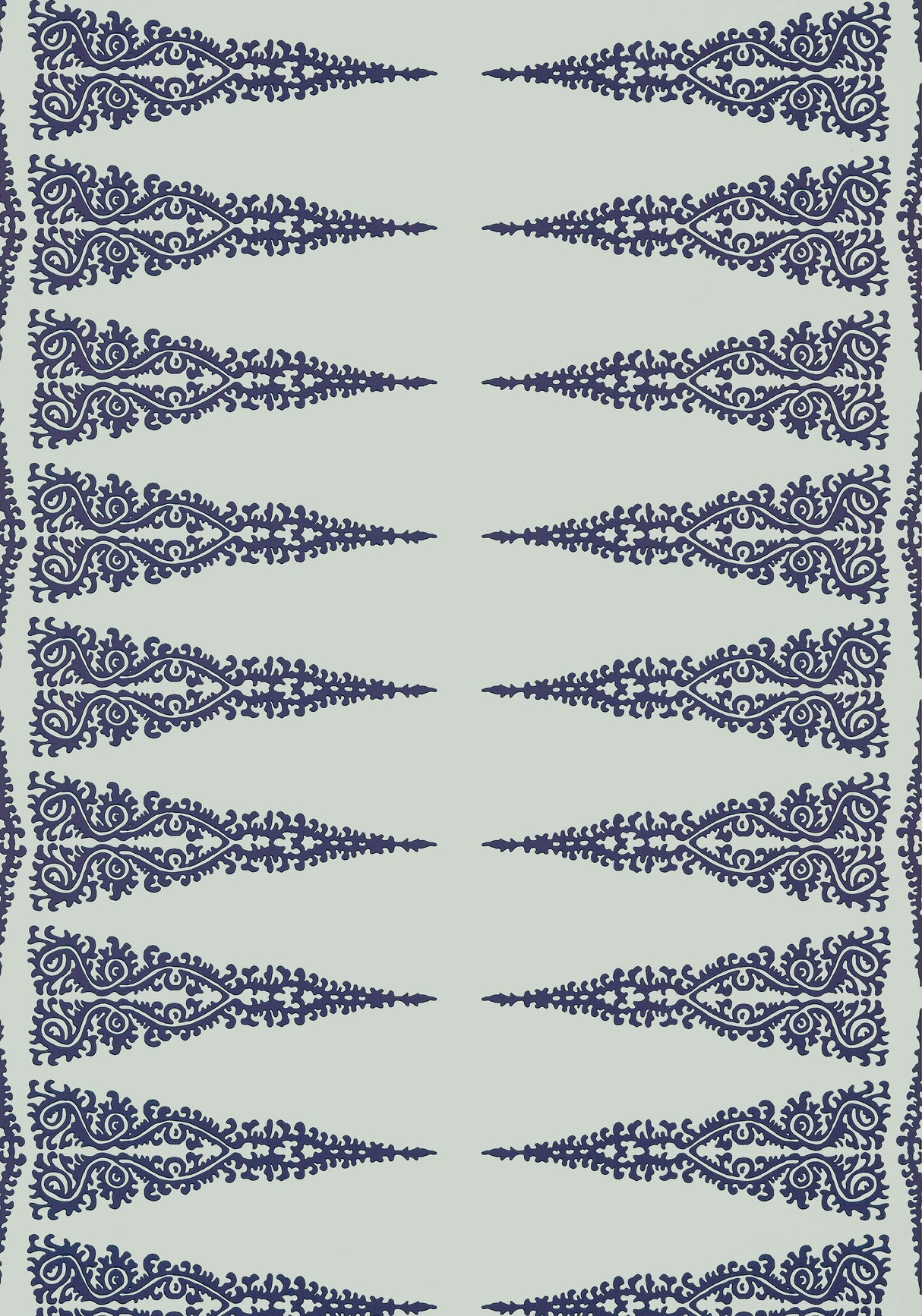 Anna French AT24548 ELLERY STRIPE Navy on Soft Teal Wallpaper