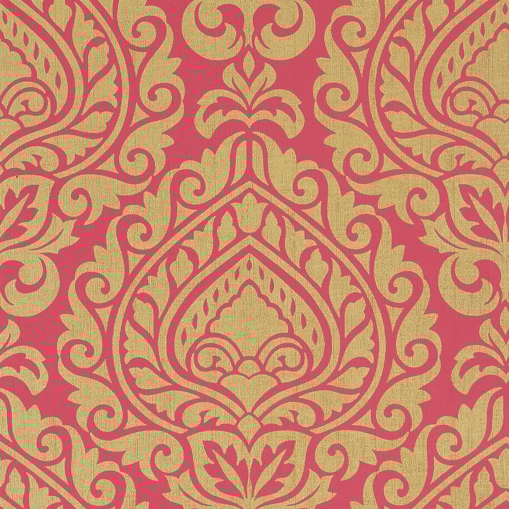 Anna French AT34108 ANNETTE Metallic Gold on Pink Wallpaper